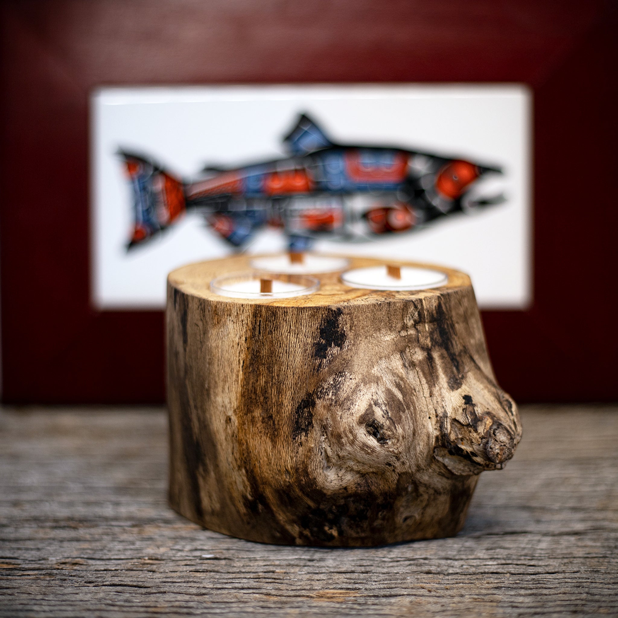 Driftwood Tea Light Vessel